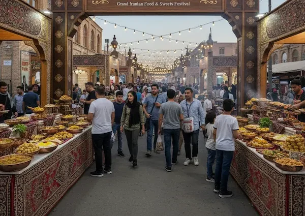 نمایشگاه غذاهای ایرانی در خیابان 5456846143