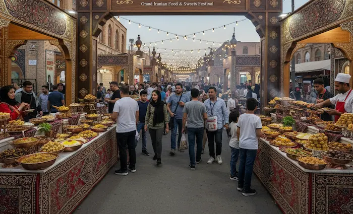 نمایشگاه غذاهای ایرانی در خیابان 5456846143