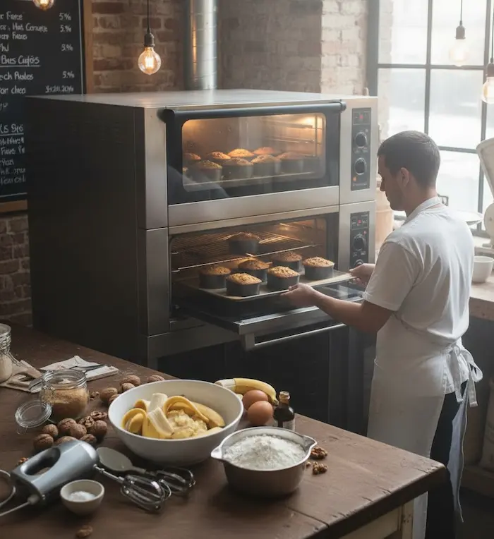 پخت کیک موز و گردو درمحیط کافی شاپ با فرقنادی کیتروگاز 5654543