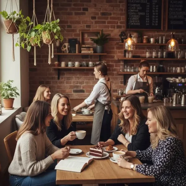 خانم ها در کافی شاپ مخصوص بانوان درحال سرو قهوه و کیک 54745