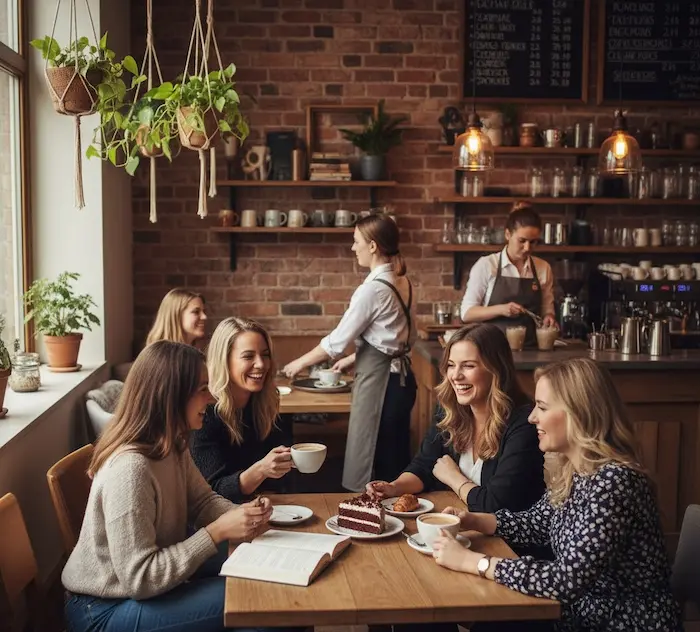 خانم ها در کافی شاپ مخصوص بانوان درحال سرو قهوه و کیک 54745