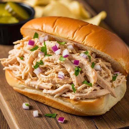 ساندویچ مرغ با پیازهای نگینی 4534534534