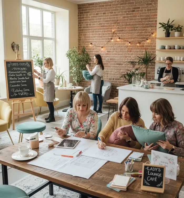 طراحی منو و دکوراسیون محیط کافی شاپ بانوان 54645644