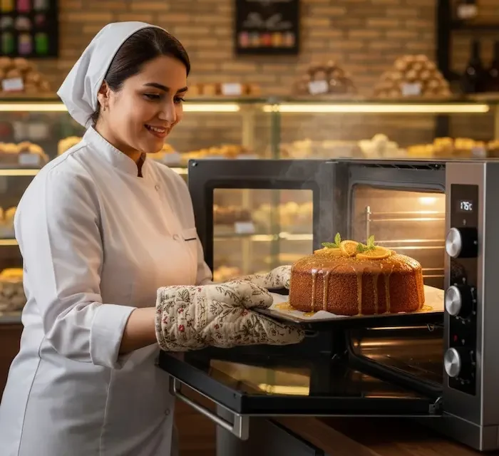 درآوردن کیک خیس پرتقالی در قنادی 65454210