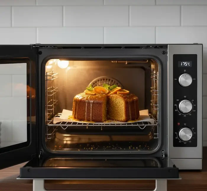 کیک حیس پرتقالی تازه پخته شده در فر 34534210