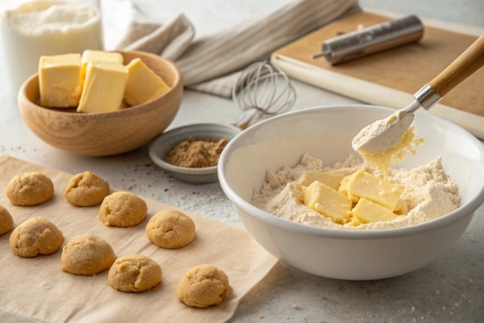 قالب گیری و چیدن مواد کلوچه در سینی 545450