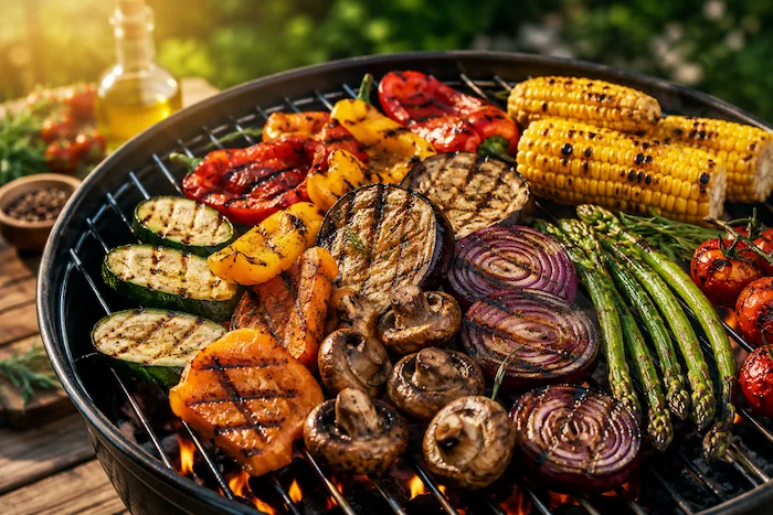 گریل کردن سبزیجات روی باربیکیو 698