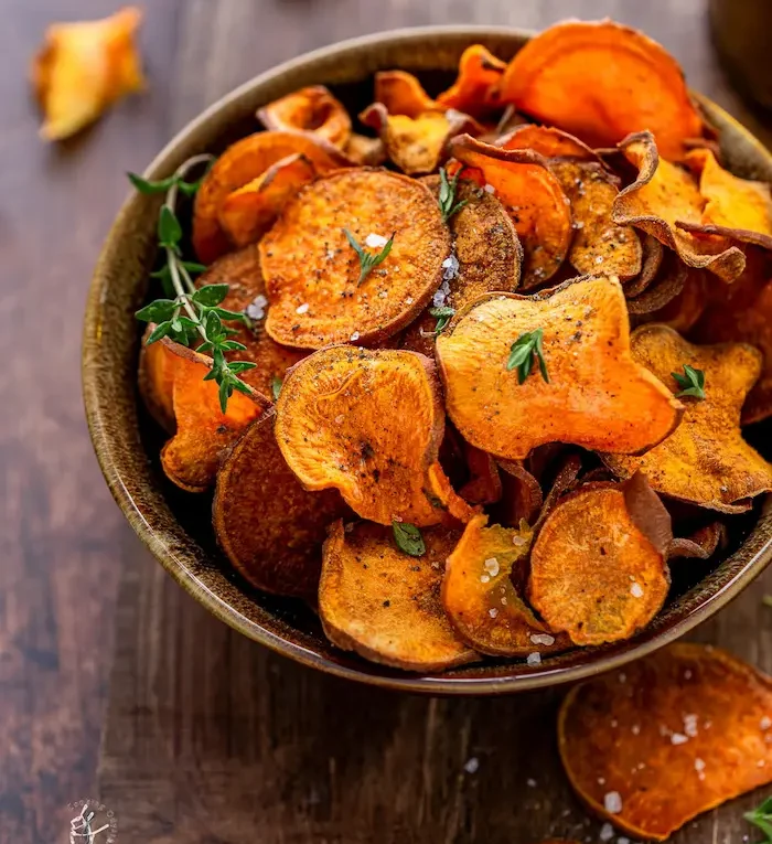 چیپس رژیمی سیب زمینی شیرین