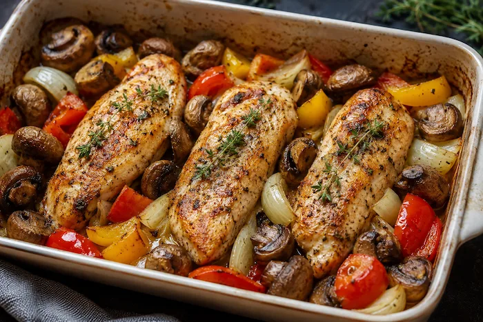 فیله مرغ و قارچ تنوری