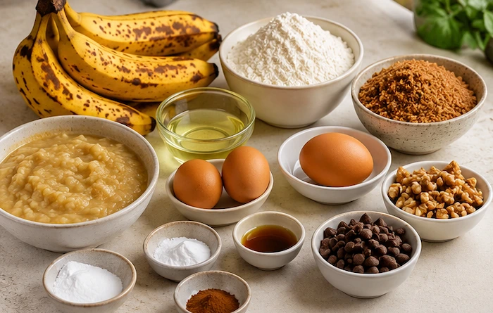 مواد لازم برای پخت کیک موزی