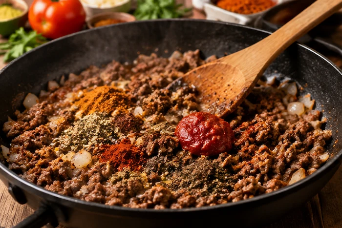 آماده سازی مواد گوشتی تاکو