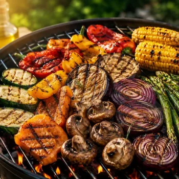 گریل کردن سبزیجات روی باربیکیو 698
