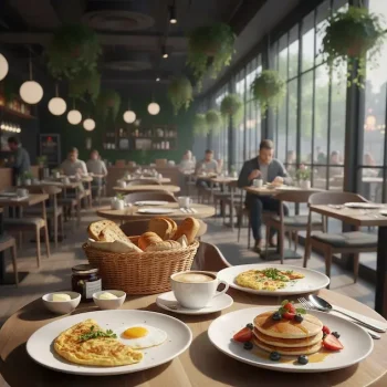 انواع صبحانه در رستوران 563454354